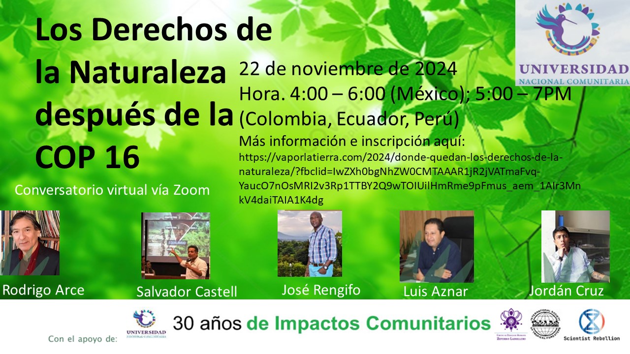 Invitación a seminario “¿Dónde quedan los derechos de la naturaleza?”